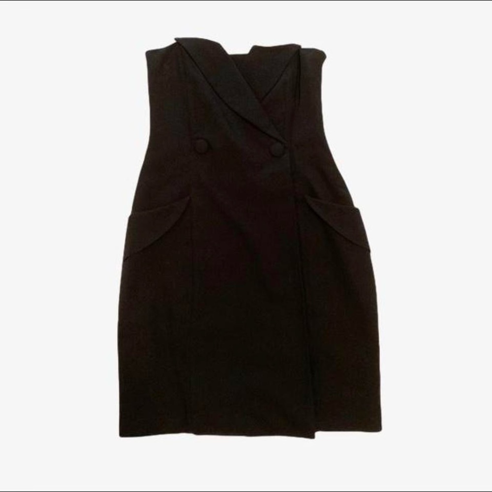 ASOS Strapless Tux Mini Dress in Black (RARE)